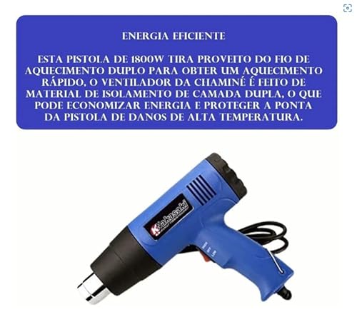 Soprador Térmico 1800w Com Regulagem De Temperatura Eletroni 220V