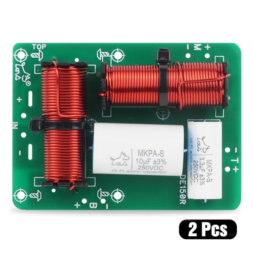 Image of 3 Way Crossover Board 2 Unit, 150W Max Power 3 Way HiFi Speaker Crossover Network, Heavy Duty 100% Pure Copper Inductor 4 to 8 OHMS Frequency Devider