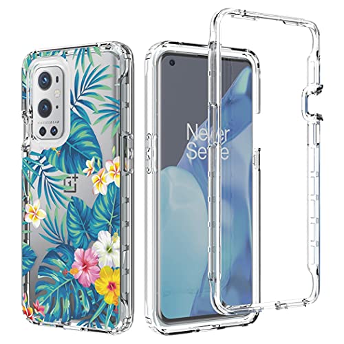 Zoeirc Case for Oneplus 9 Pro Case, Oneplus 9 Pro 5G Clear Case for Girls, Soft TPU 360 Full Body Shockproof Hybrid Bumper Crystal Clear Phone Case Cover for Oneplus 9 Pro (Flowers & Leaves)