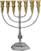 Yaliland Menorah Jerusalem Temple 14 Inch Height 35 cm 7 Branches Gold/Silver Plated XL