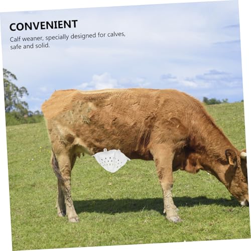 Outil de Sevrage Veau Vache, Couvre-nez Ajustable en Plastique Blanc – vue 4