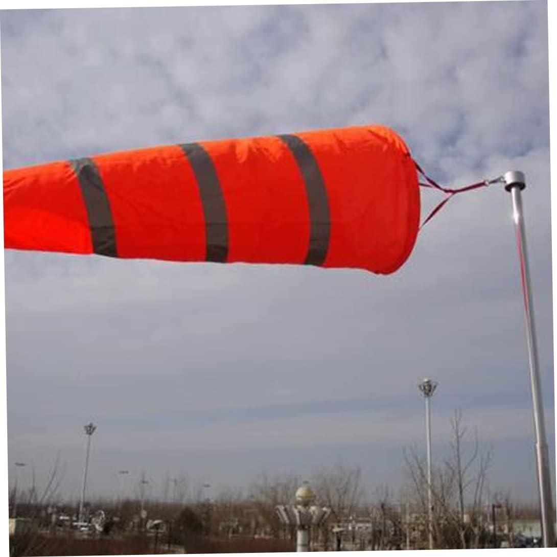 Airport Windsocks Rip-Stop Wind Bags Orange Outdoor Wind Sockwith Reflective Belts Waterproof Oxford Wind Direction Measurement Sock Bag 60cm/ 24 inches 4PCS.