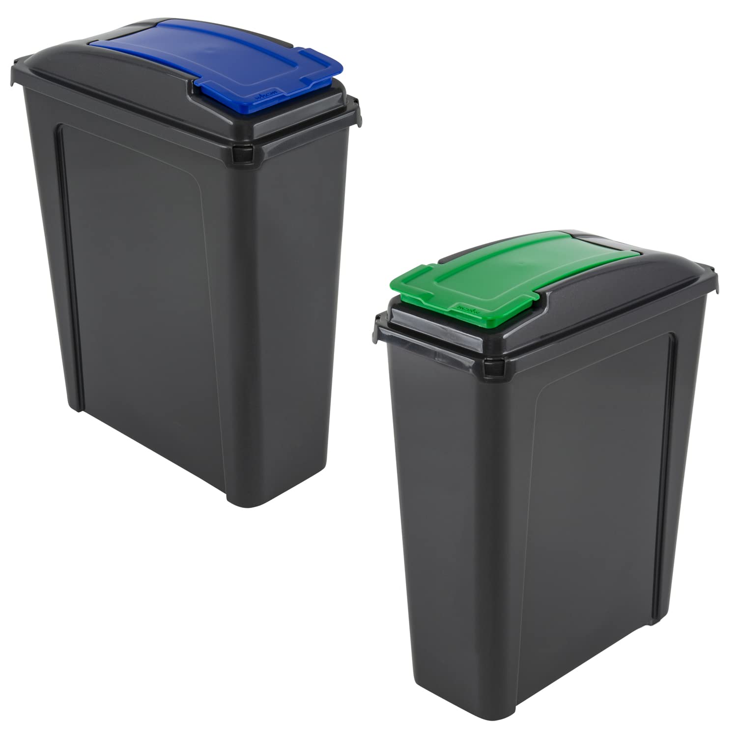 25L Litre Plastic Recycling Waste Bin (Blue) Reovable Flip Flap Lid 25 - View #3