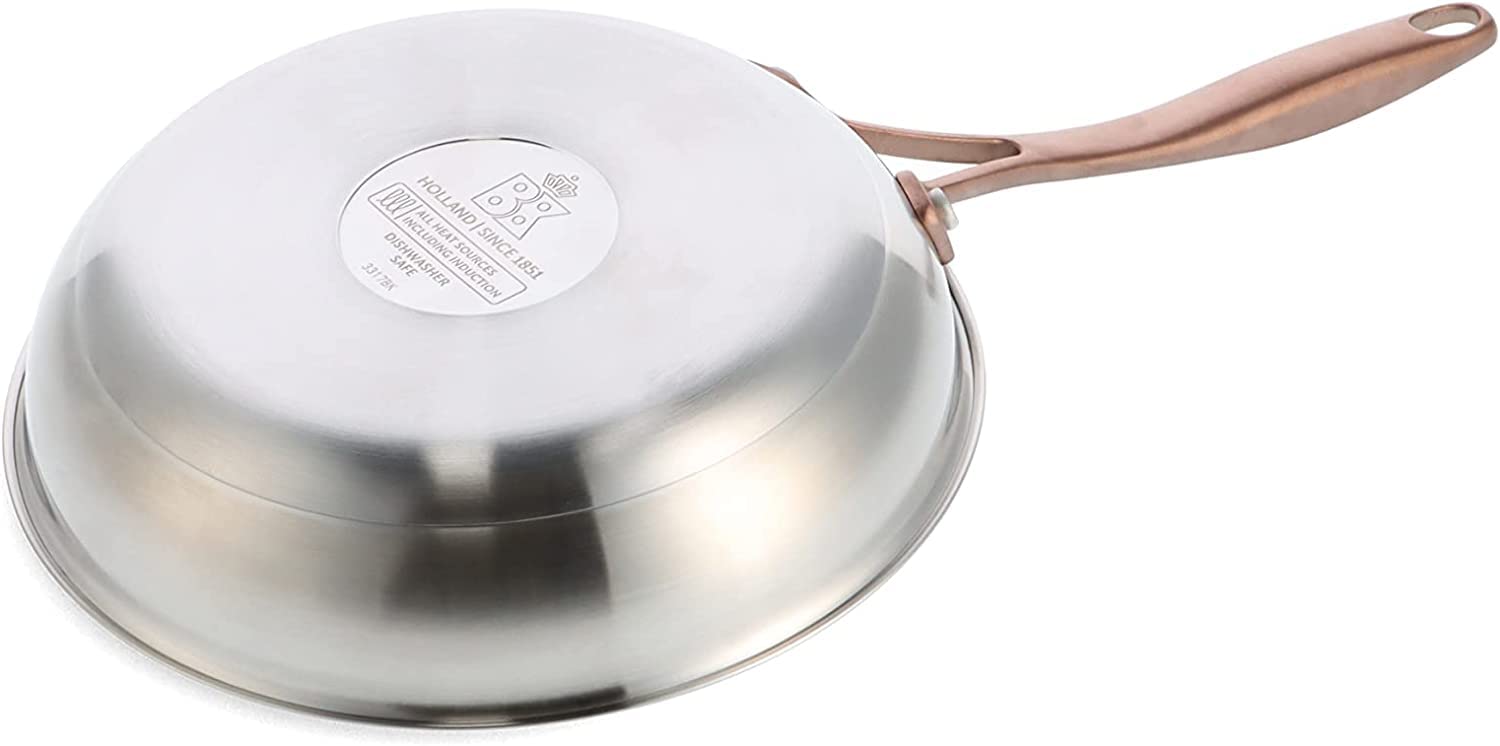 BK Rose 2 Piece Stainless Steel Frying Pan Set, 24/28 cm, Silver