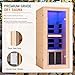 Albott Infrared Sauna 1 Person, Infrared Saunas for Home, 110V Hemlock Wood Dry Sauna with Tourmaline Stone Foot Warmer, 7-Color Light Therapy & 2 Bluetooth Speakers, 27.2
