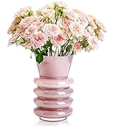 8 Inch Blown Glass Flower Vases for Centerpiece,Thickened Pink Glass Vase for Flowers,Table Home ...