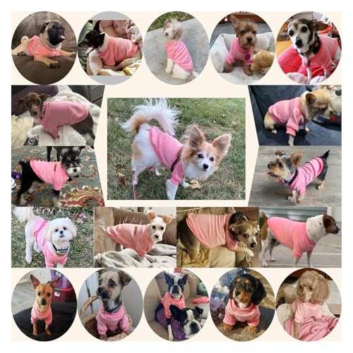 Jecikelon Fleece Dog Sweaters for Small Dogs, Soft Puppy Clothes for Doggie, Warm Dog Winter Outfits, Cute Pullover Sweatshirt Apparel for Pet Cats (Pink, S) by JECIKELON - Image 4