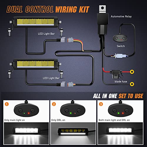 Image of Nilight Pro Series 2PCS 9 Inch Single Row Slim LED Light Bar with DRL