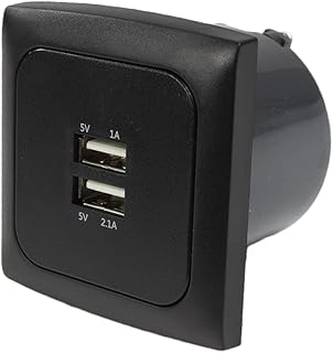 C-Line Presto Inprojal CBE - Enchufe doble USB (12/24 V, marco y isolate para caravana, 3,1 A), color negro