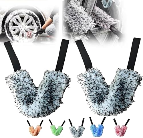 Versatile JUFKGBAR Microfiber Cleaning Tool for Cars - Ideal for Detailing, Wheel Cleaning, and Hard-to-Reach Areas