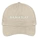 Trendy Apparel Shop Namaslay(Block) Embroidered Brushed Cotton Adjustable Cap Dad Hat - Stone
