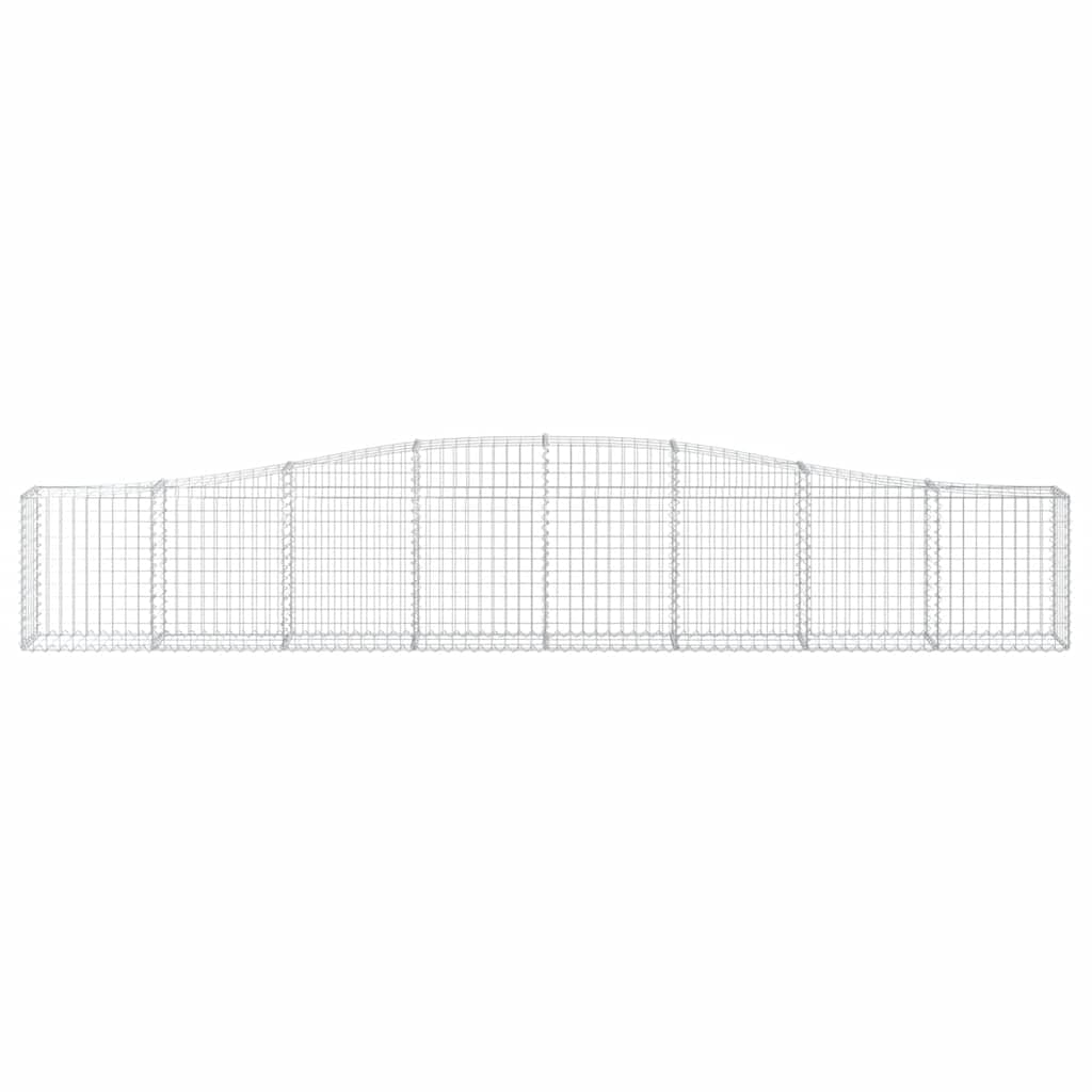 vidaXL Gabione mit Hochbogen 3 STK., Steinkorb Drahtkorb Dekorativ, Gabionenkörbe Verstärkte Gabionenhaken, Gabionenwand Gabionen Zaun Garten, Verzinktes Eisen
