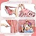 Rose Gold Tinsel Backdrop Birthday Decorations, 2Pack Foil Curtains Metallic Photo Backdrop Foil Fringe Curtains, Party Streamers Supplies for Wedding Xmas Graduation Bachelorette Disco Door Decors