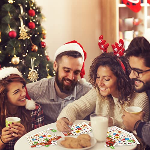 Hamdol Christmas Bingo Games Christmas Bingo Cards Board Game For Family Classroom Activities, Winter Party Supplies, Xmas Gifts For Kids Adults Christmas Holiday Party Games For 24 Players #TOP6