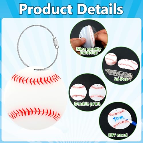 18 Pcs Baseball Luggage Tags for Suitcases Acrylic Baseball Travel Suitcase Labels with Metal Ring Luggage Name Funny Tags Gifts for Men Women Sport Travel3