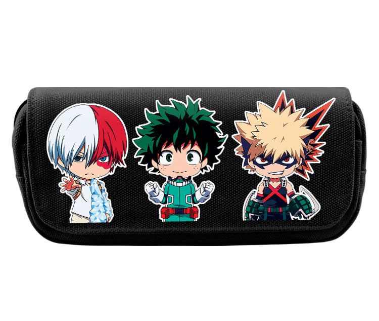 Xinchangda My Hero Academia Anime Pencil Case MHA Cartoon Pencil Box Todoroki Shouto Large Capacity Pen Bag Students Stationery Bag