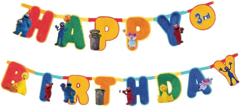 Everyday Sesame Street Jumbo Letter Banner Kit - 10' & 6' (Pack Of 2) - Multicolor Paper Birthday Banners - Perfect For Kid's Celebrations