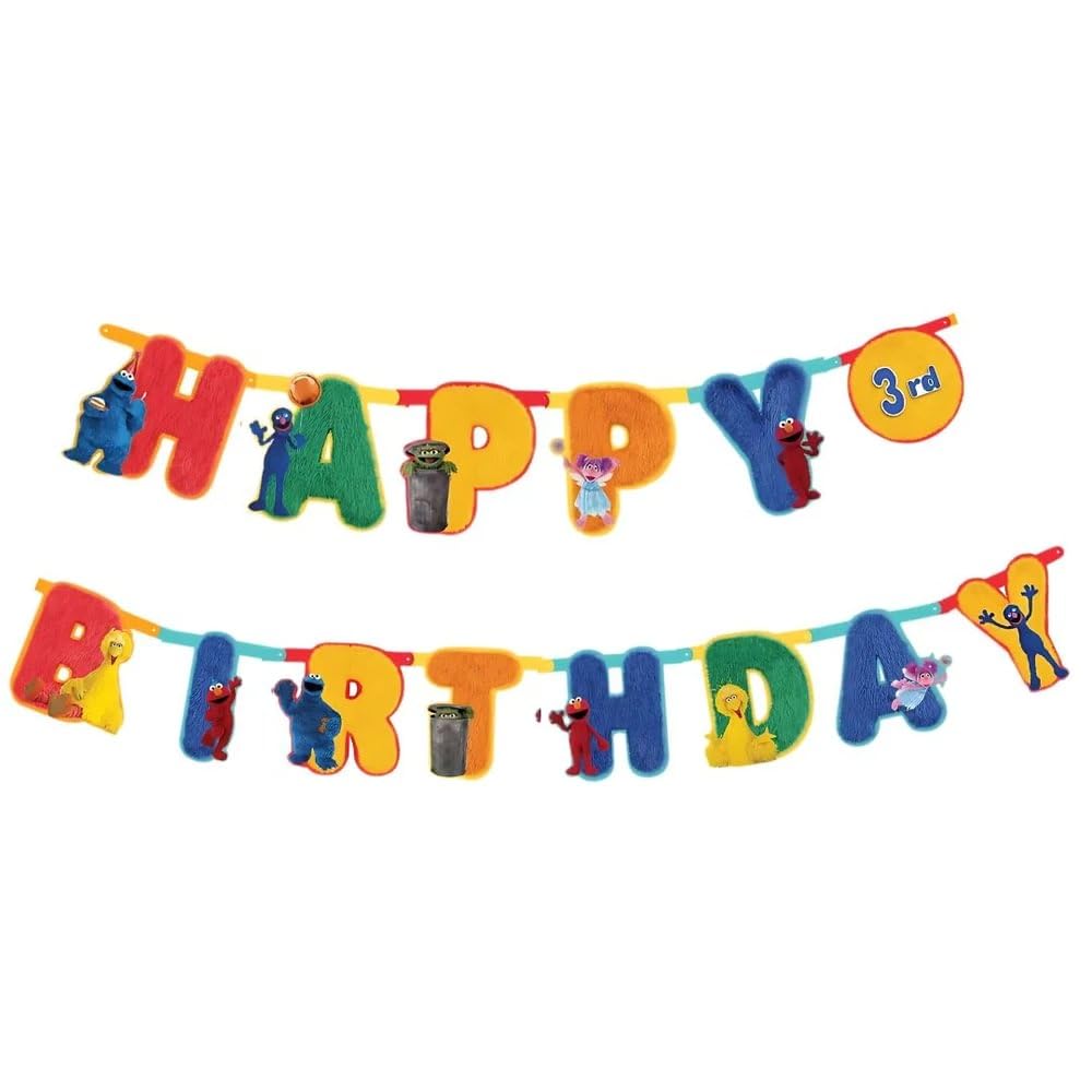 Everyday Sesame Street Jumbo Letter Banner Kit - 10' & 6' (Pack Of 2) - Multicolor Paper Birthday Banners - Perfect For Kid's Celebrations