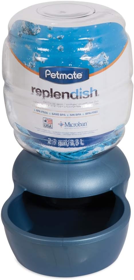 Pet Supplies : Petmate Replendish Gravity Waterer With Microban for Cats and Dogs, 2.5 Gallons : Pet Self Waterers : 