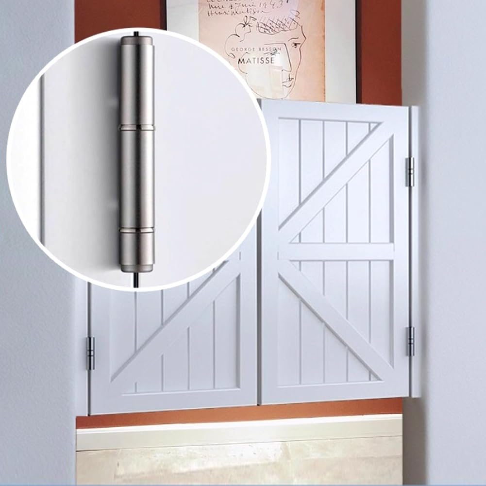 Porta a battente in legno massello per bar, salone, bar, portico, ingresso, chiusura automatica, doppia porta con hardware, altezza mezza vita