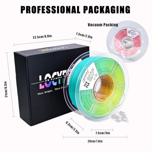 Image of PLA Filament 1.75mm, Silk Rainbow Color PLA Filament, Tri Color 3D Printer Filament Sky Blue Yellow Rose Red, Fit to AMS, 1kg /Spool