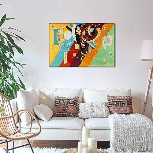 Art mural abstrait Kandinsky grand format sans cadre pour habiller un mur vide