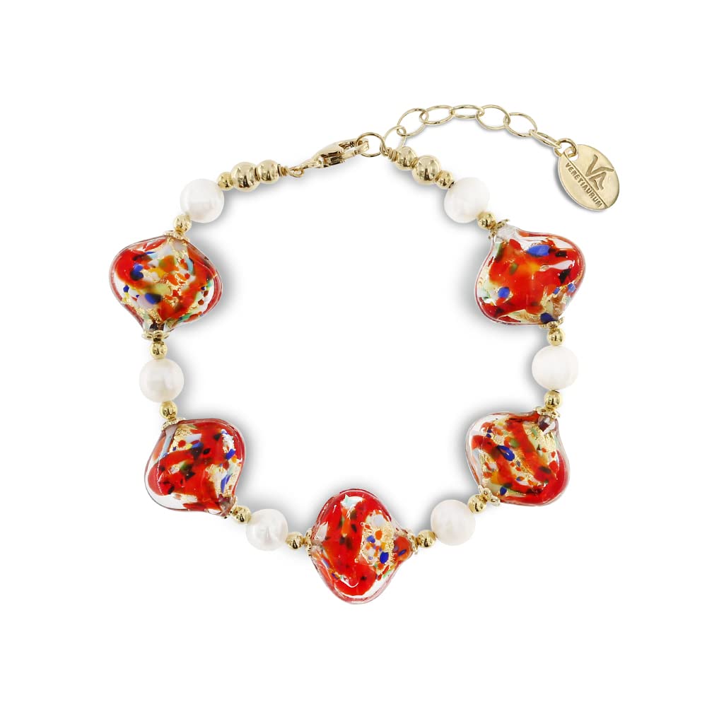 Venetiaurum - Bracelet pour femme avec pierres en verre de Murano d'origine et argent 925 - Bijou Certifié Made In Italy