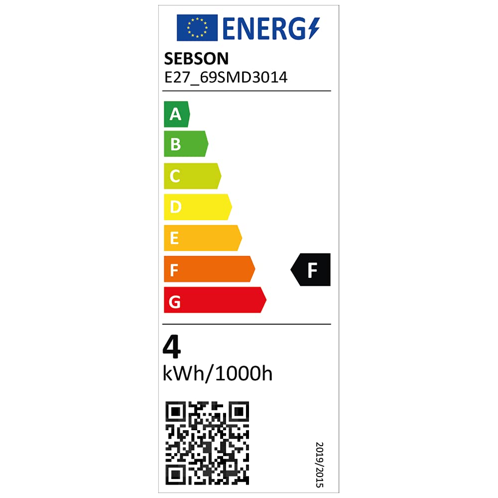 SEBSON Bombilla LED E27 4W Equivalente a 35W - Juego de 10-400 Lúmenes | Blanco Cálido 3000K No Regulable - Angulo de Haz 280° - Bombilla LED 230V