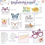 Watercolor Flying Butterfly Birthday Inflatable Selfie Photo Frame & Photobooth Props Set for Pictures Floral Butterfly Selfie Props Beautiful Butterflies Photo Frame for Birthday Baby Shower - Image 3