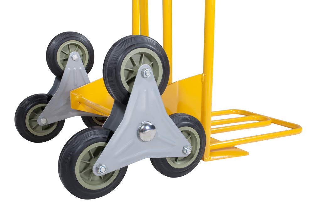 VERDELOOK Carrello portatutto sali scendi a Tre Ruote, Portata 250 kg, 88x42,5xh127 cm, Giallo