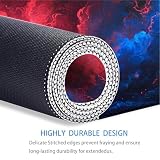 Niebieska podkładka pod mysz, gamingowa podkładka pod mysz XXL, 1000 x 500 x 3 mm z antypoślizgową podstawą i wodoodporną powierzchnią, czerwona podkładka pod mysz, miękka, gładka powierzchnia, duża