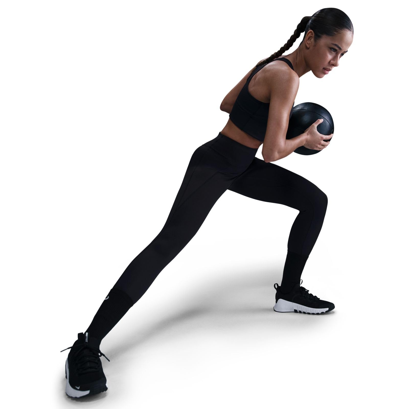 Nike Universa Legginsy 7/8 z kieszeniami, średni chwyt i wysoki ściągacz (damskie), czarny/antracytowy/szary Dk Smoke Grey, HQ6813-010, S