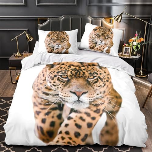 Housse de couette jaguar hypoallergique lit 140x200 fermeture éclair - 2