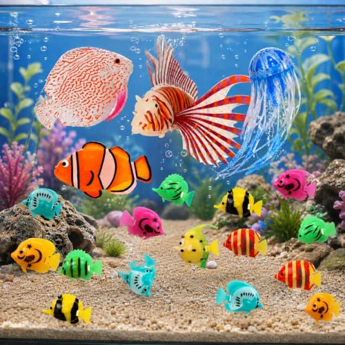 Image of Weewooday 27 Pcs Artificial Fish Glowing Effect,Natural Color