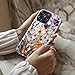 LUHOURI for iPhone 16 Pro Case,Wireless Charging Compatible,Dual-Layer - Soft Silicone Inner + Hard Outer Shell,Cute Wildflower Design,Protective Phone Cover for Women - Marble Pressed Flowers