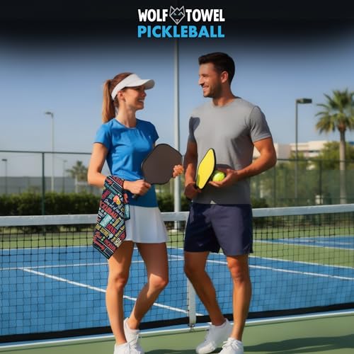 Image of Wolf Golf Towels Pickleball Towel | Pickleball Gifts | Paddles, Balls and Phrases | Sport Towel | Retirement Gift