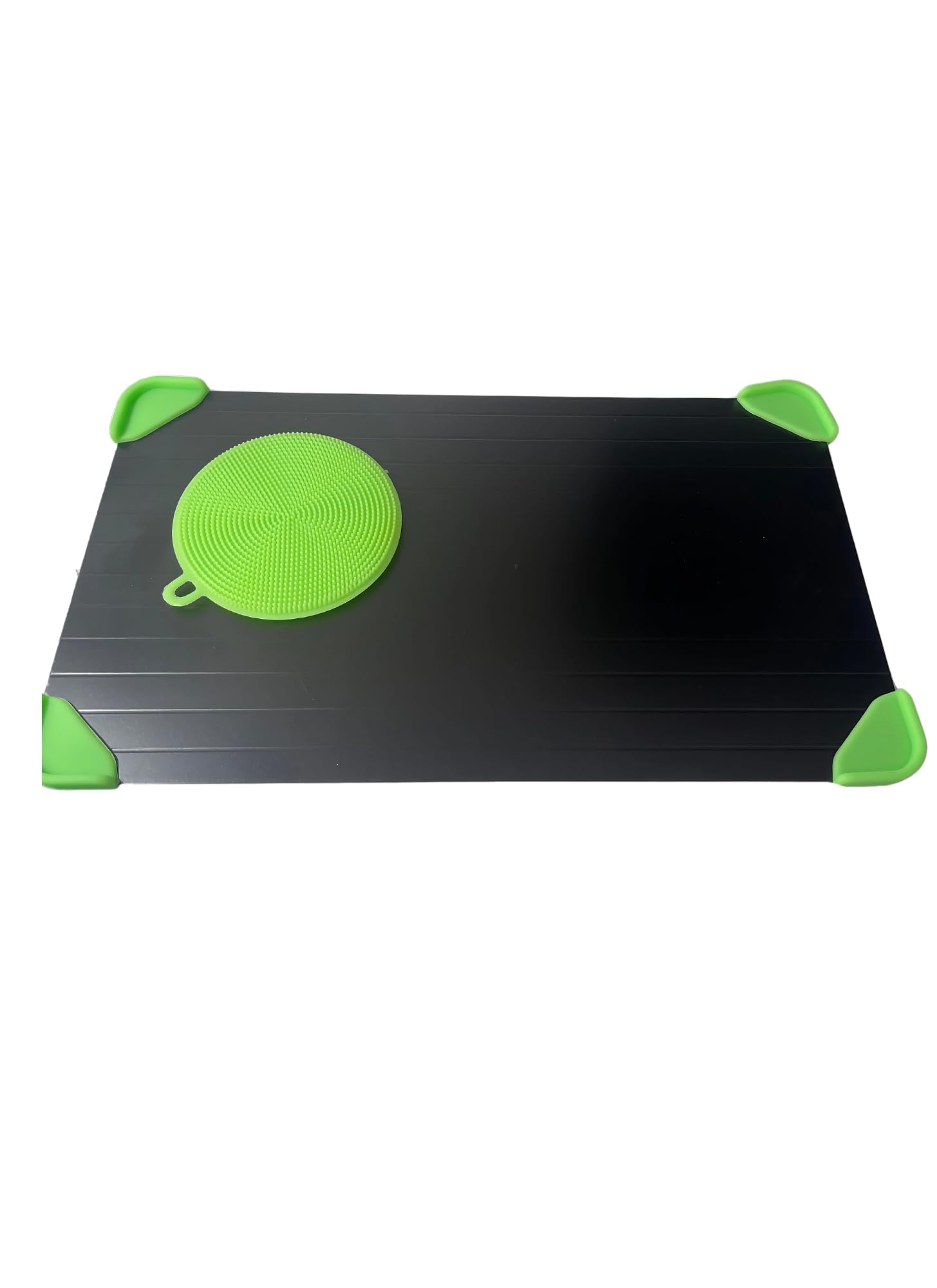 Defrosting Tray for Frozen Meat – 14x8 Inch Flat Aluminum Thawing Board with Cleaning Sponge – Fast and Natural Defrosting – Non-Stick Surface – No Electricity or Microwave Needed