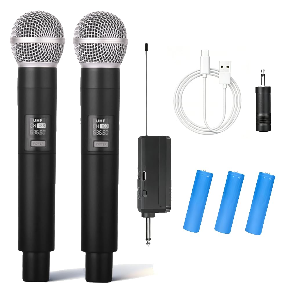 Amazon.com: HUACAM Professional Karaoke Microphone Set, Dual Vocal