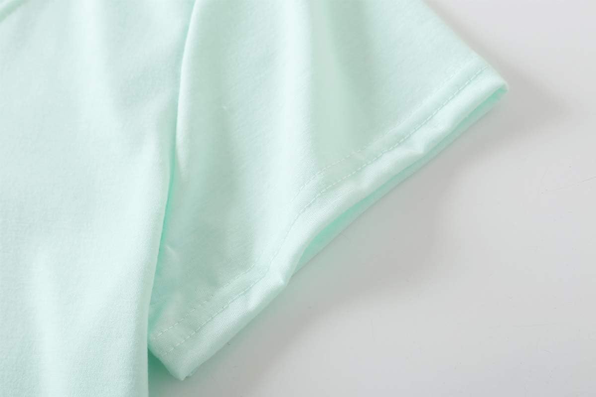 YIJIU Women Soft Comfy Pajamas Cute Cat Short Sleeve Capri Pants PJS Set - Image 5