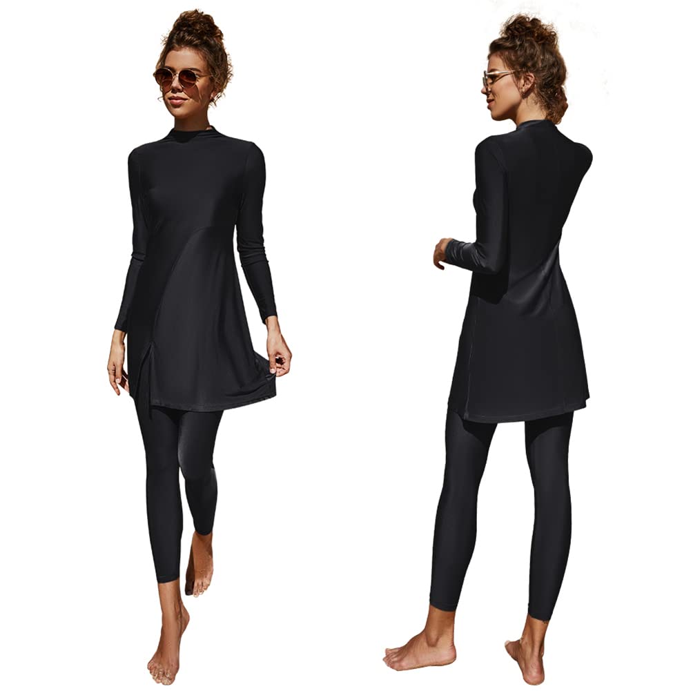 Mujeres Trajes de Baño Musulmanes Islámicos Modest Cobertura Completa Burkini Manga Larga Pantalones de Natación Verano Traje de Playa Trajes Rashguards 2 Piezas