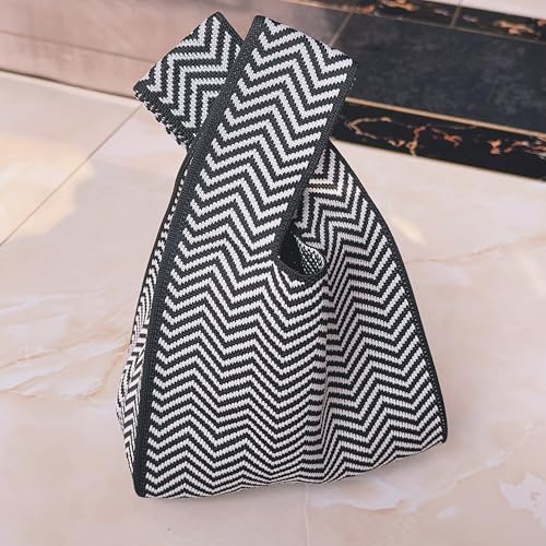 Image of Knot Bag, Mini Knit Tote Bag, Extra Thickened Japanese Knot Bag, Wristlet Handbag - 1 /2 /6 Pack