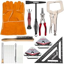 VASTOOLS MIG Welding Tools,10pc,Chipping Hammer,Leather Welding Gloves,Speed Square,Welding Clamp,Soapstone Holder,Welding Magnet,Welpers Pliers,MIG Nozzle Reamer,Wire Brush