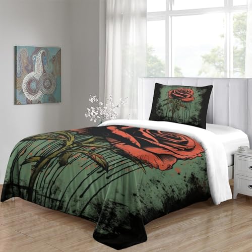 Housses de couettes 3D imprimé floral pour créer un cocon rétro dans la chambre