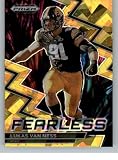 2023 Panini Prizm Draft Picks Fearless Gold Ice #11 Lukas Van Ness Iowa Hawkeyes Official NCAA Football Card in Raw (NM or Better) Condition