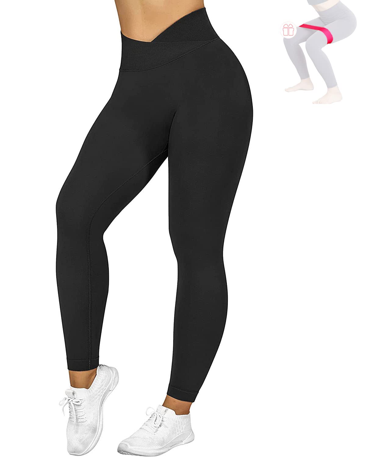 V-Back Scrunch Butt Lift Leggings High Waist Tummy Control Gym Yoga Pants