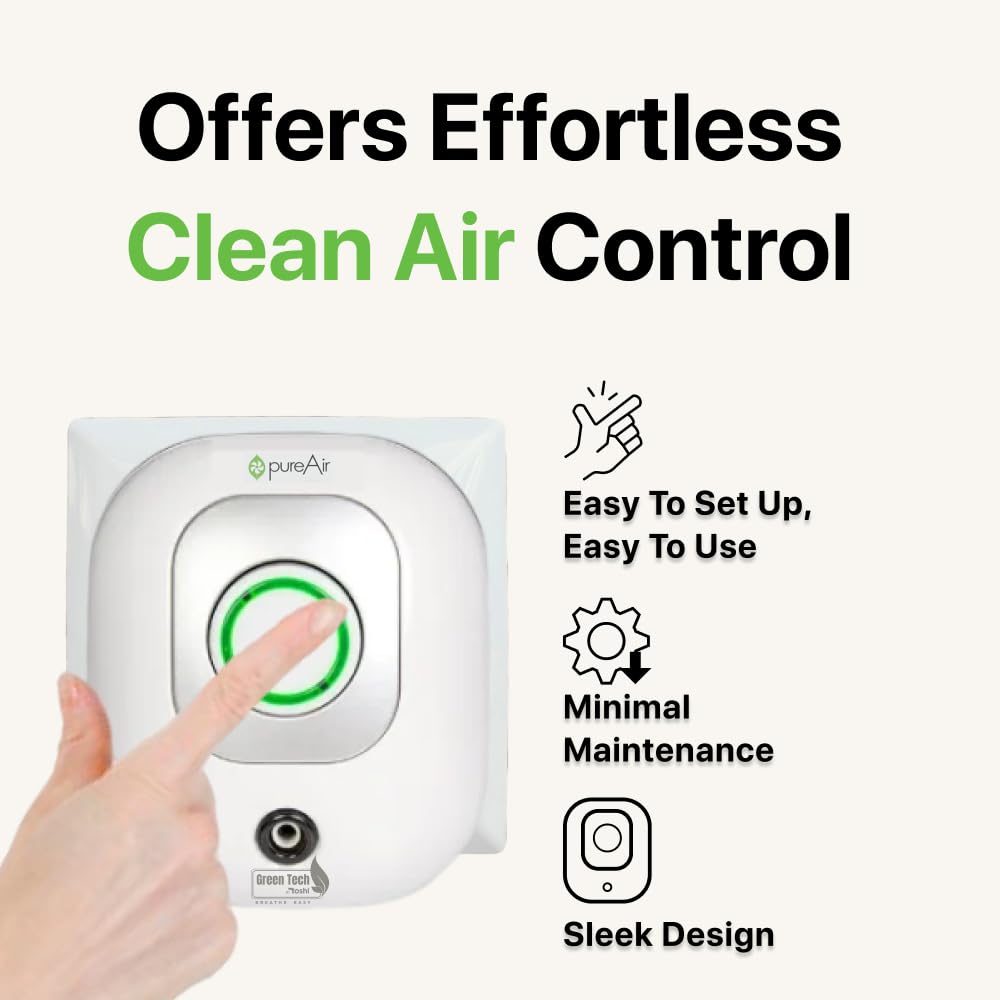 Ozone Air Purifier PureAir 50. Portable Air Purifiers O3. Toshi GreenTech. Remove Smell & Odours from Washroom, Basement & Pet Area. Plug&Play. American Technology. 1