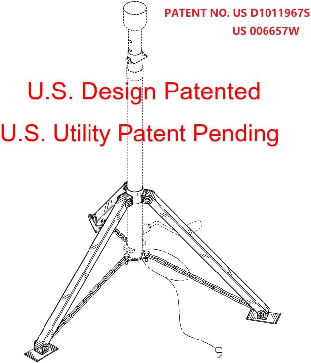 Schumaho King Pin Tripod Stabilizer Jack for 5th Wheel Trailer Rv, (Allow Drill Adjust), 5000lb Load Capacity & Adjustable Height from 35 to 56（Patented