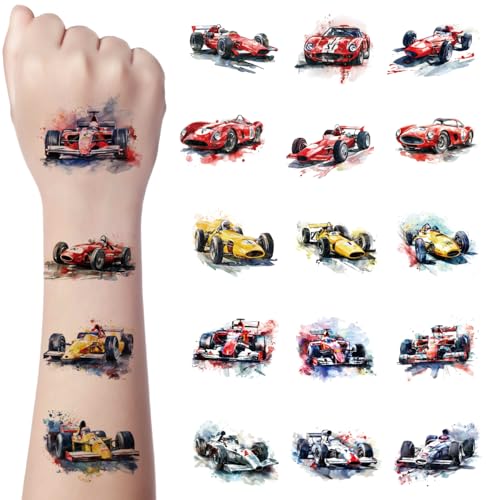 Joyfulglam 84 PCS Racing Temporary Tattoo For Kids Race Car
