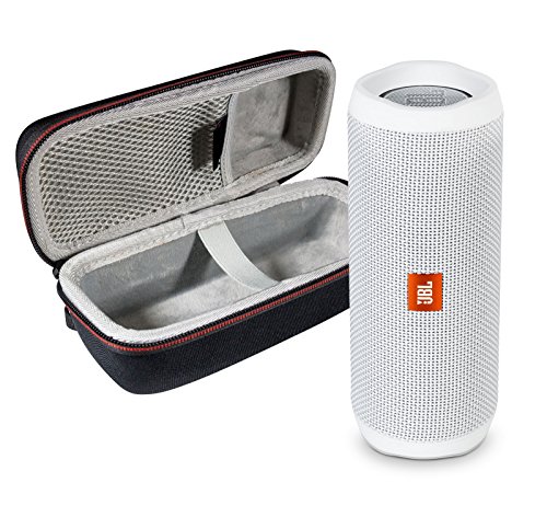 JBL Flip 4 Portable Bluetooth Wireless Speaker Bundle with Protective Travel Case - White