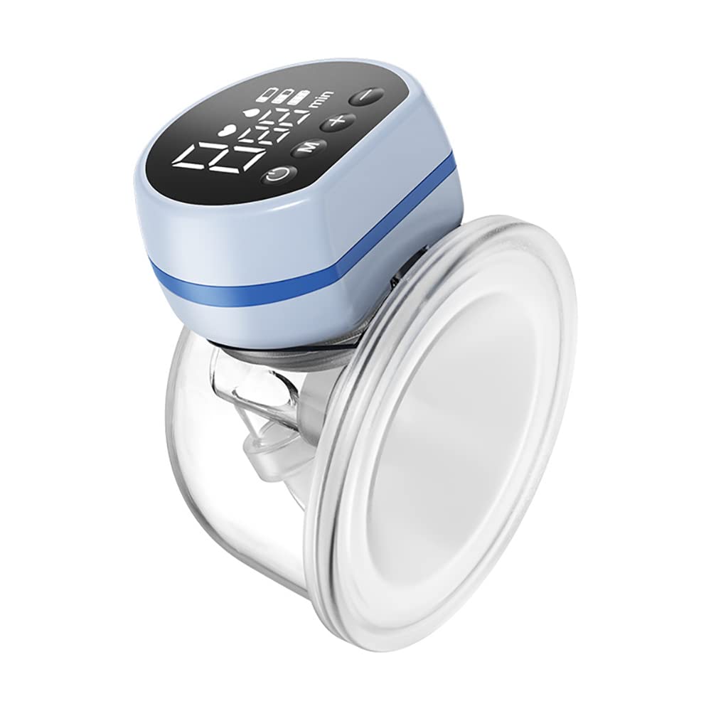 Tire-lait portable, pompe d'allaitement électrique portable, tire-lait mains libres avec 2 modes et 9 niveaux pour les voyages à domicile (bleu)
